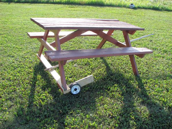 picnic table plans wheels